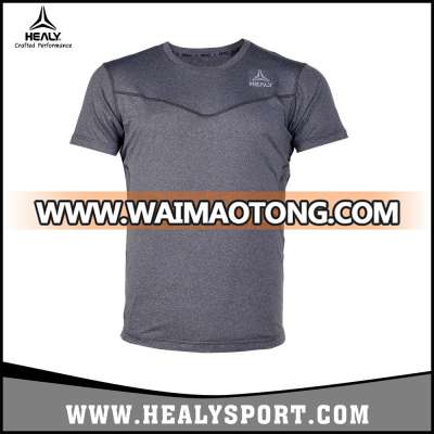 New design polyester sportswear gym apparel short sleeve men dry fit running jersey